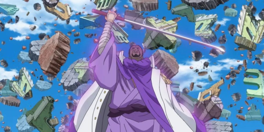 Fujitora usando sua Fruta do Diabo em One Piece