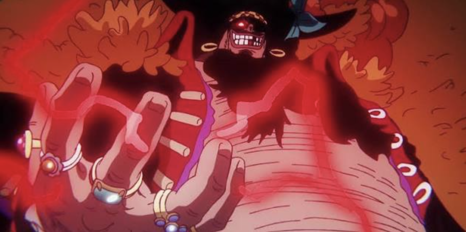 Barba Negra usando seus poderes em One Piece