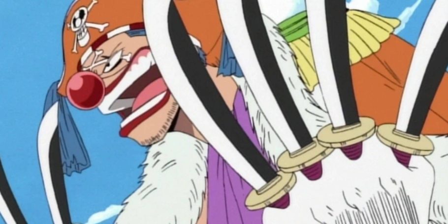 Buggy segurando uma faca em One Piece