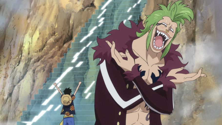 Bartolomeo criando uma barreira em One Piece