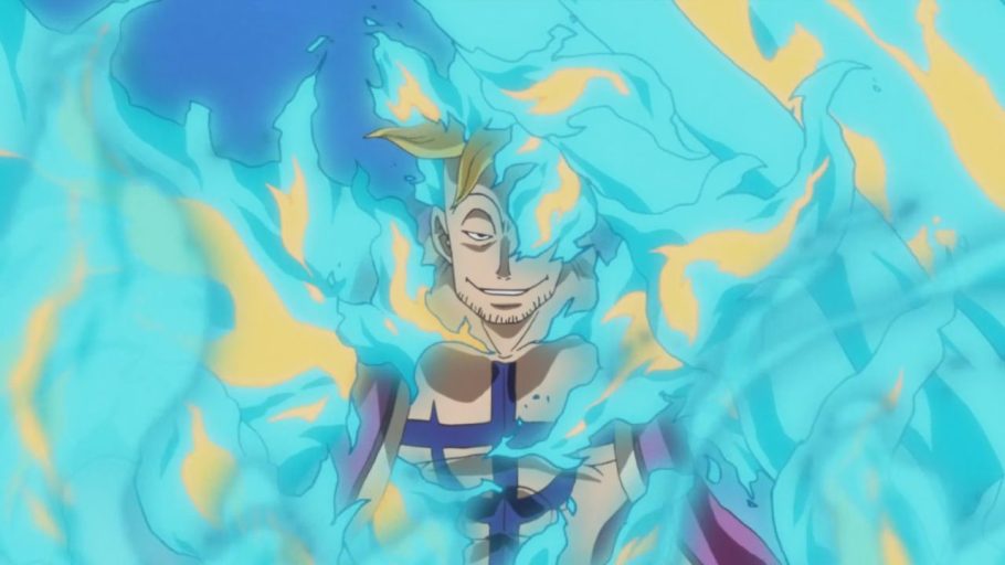 Marco usando a fruta da fênix em One Piece