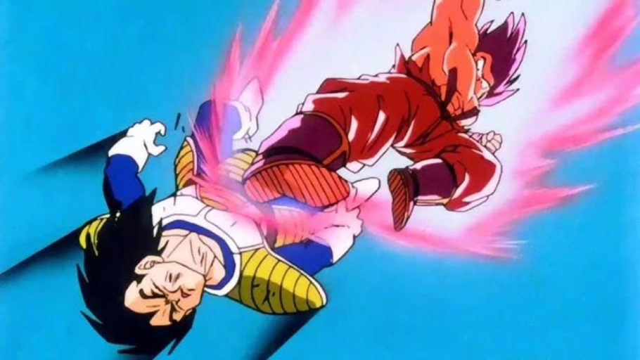 Goku enfrenta Vegeta na Saga Saiyajin