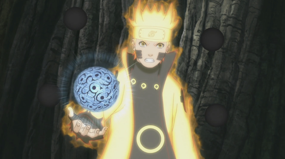 Naruto usa o Rasengan do Estilo Magnetismo em Naruto Shippuden