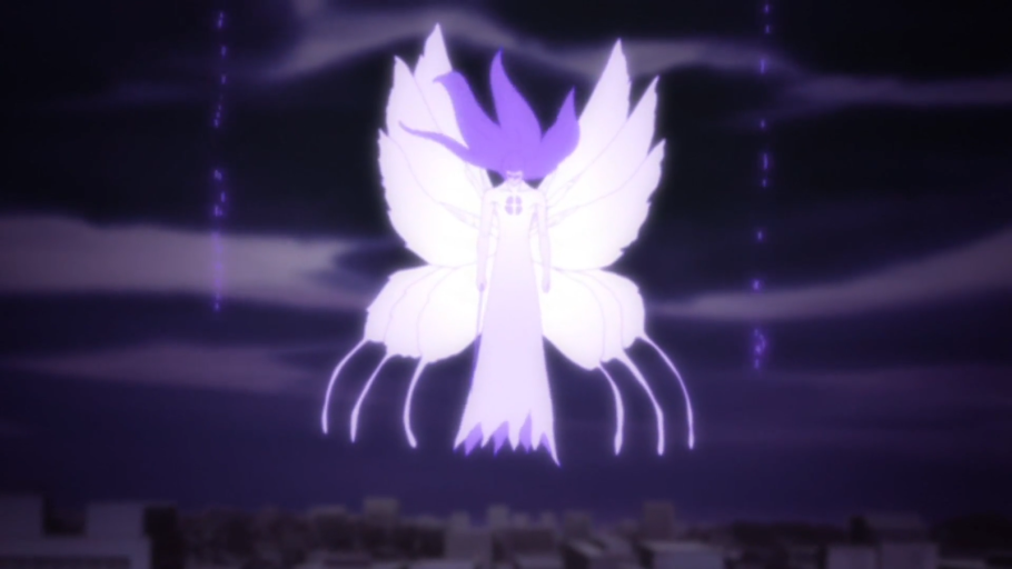 Aizen com asas semelhantes às de uma borboleta