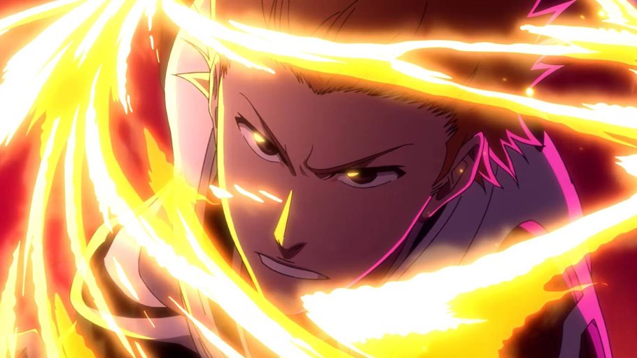 Ichigo atacando cercado por fogo em Bleach TYBW
