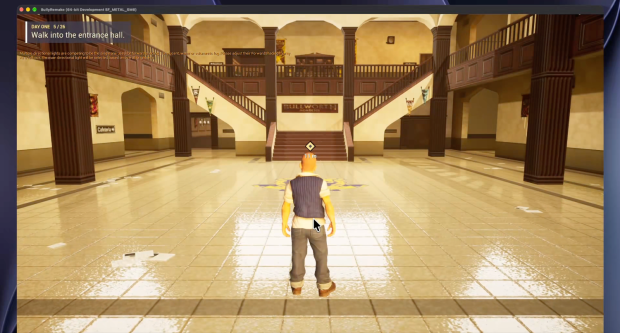 Saguão da Bullworth Academy recriado na Unreal Engine 5