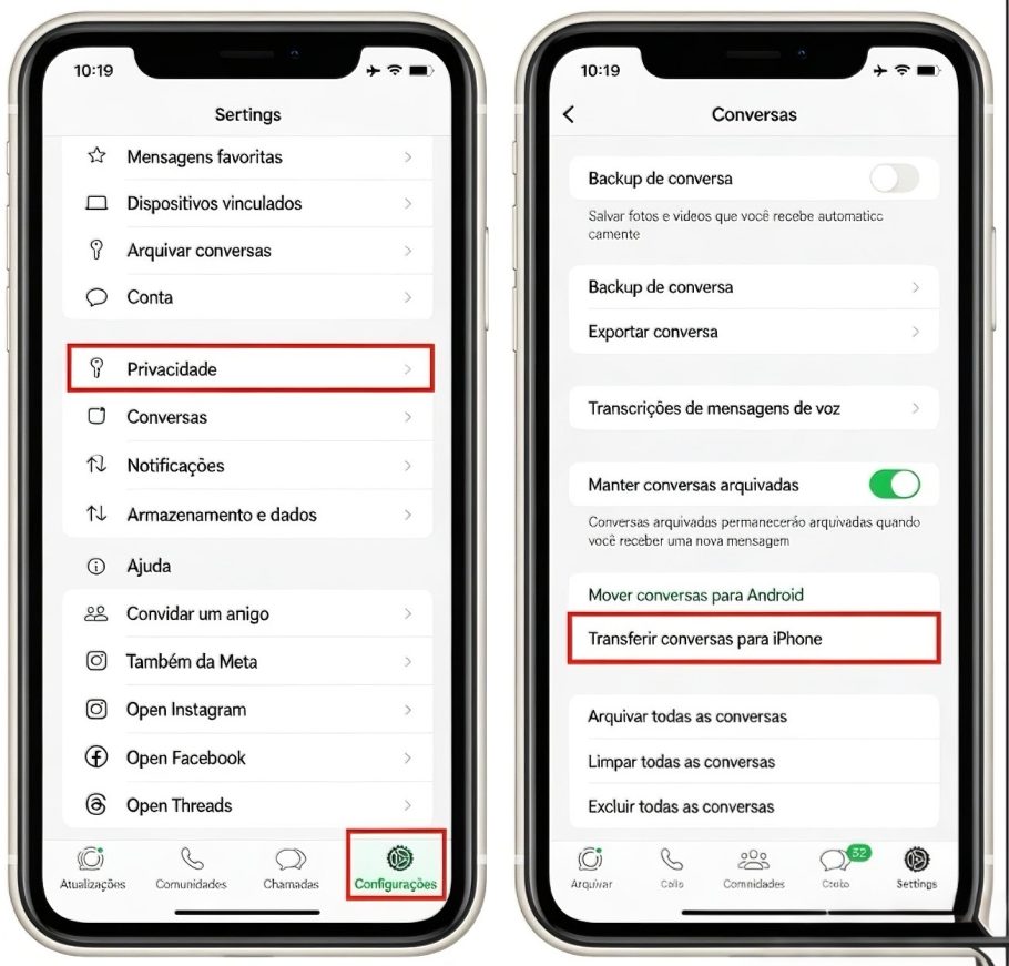 Como transferir WhatsApp Android para iPhone 18/ iPhone Duo - Gua Atualizada