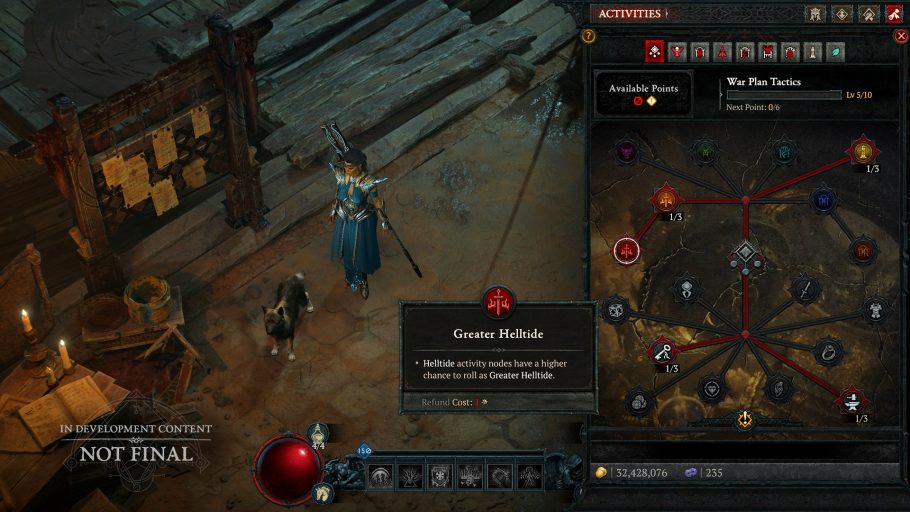 Tela de War Plan Tactics da Temporada 16 de Diablo 4