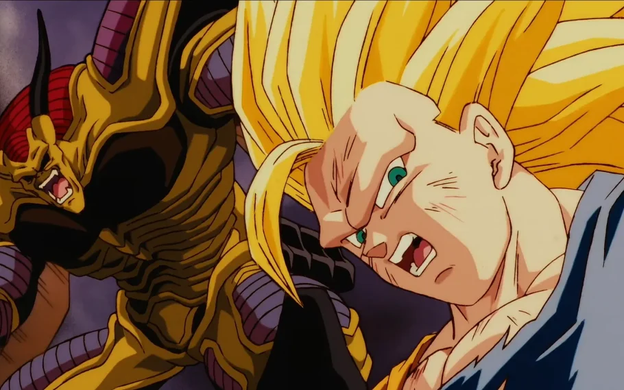 Goku lutando contra Hirudegarn em Dragon Ball Z