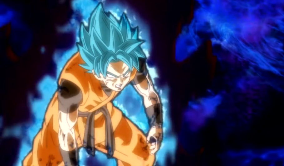 Goku usando o Super Saiyan Blue Berserk em Dragon Ball Super Heroes
