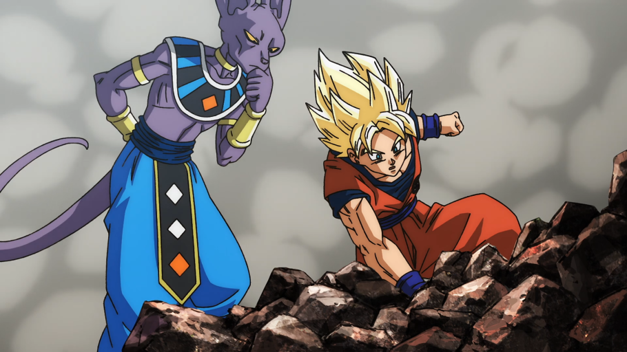 Beerus e Goku em Dragon Ball Super: Beerus