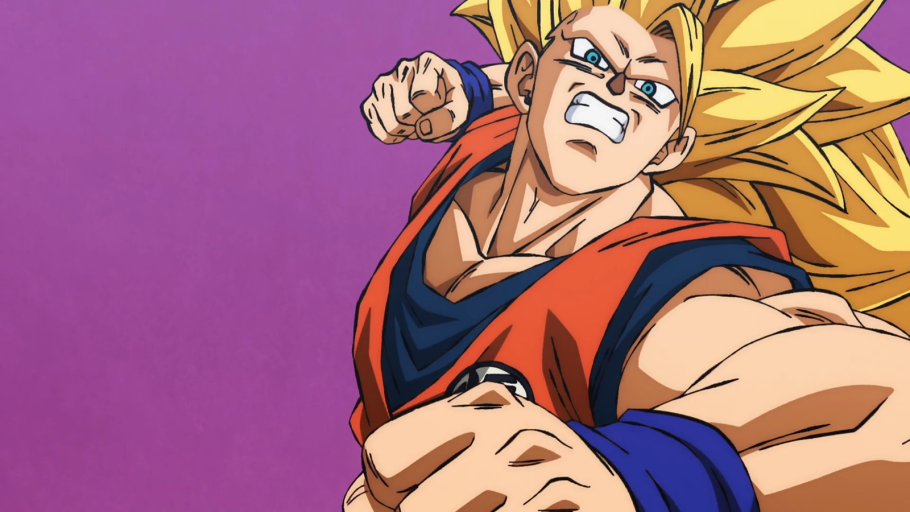Goku se transformando em Super Saiyajin 3