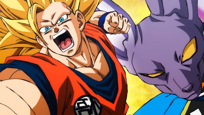 Dragon Ball Super: Beerus eleva Goku contra Beerus com visual impressionante