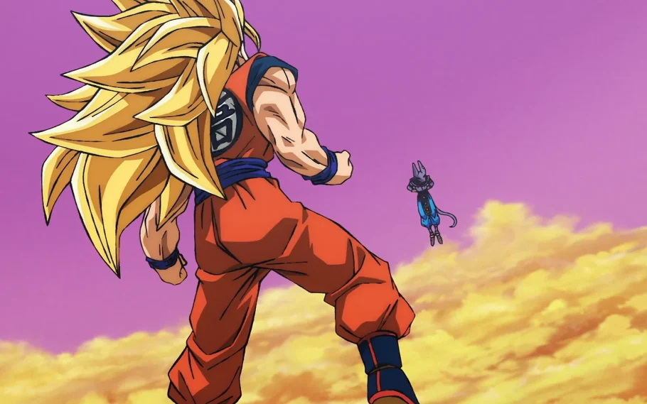 Goku enfrentando Beerus pela primeira vez