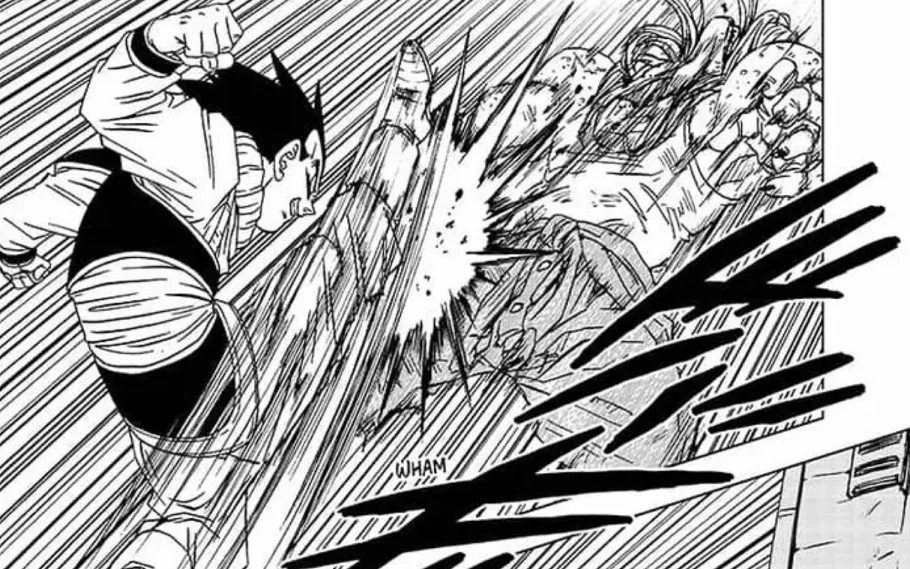 Vegeta e Yuzun no capítulo 55 do mangá de Dragon Ball Super