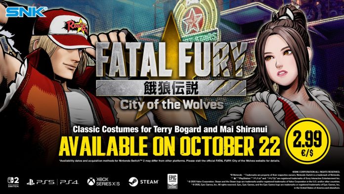 Fatal Fury terá trajes clássicos de Terry e Mai como DLC