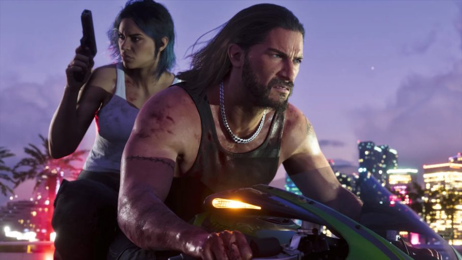 Jason e Lucia participando de um assalto em GTA 6