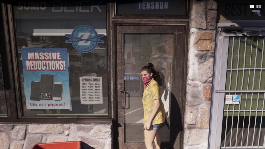 Lucia usando uma bandana no rosto em GTA 6