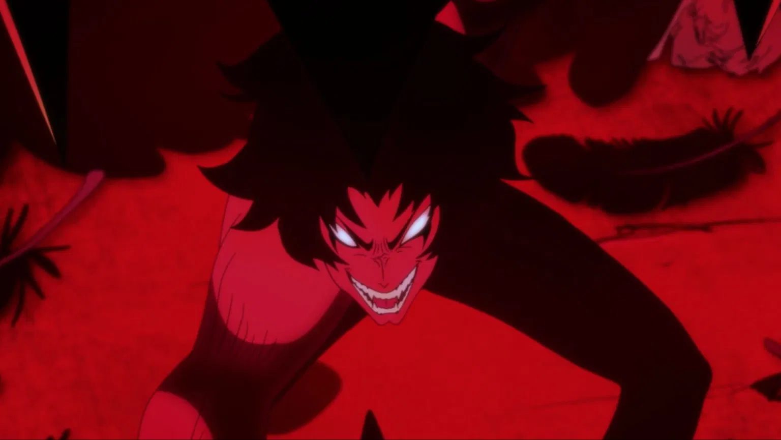 akira fudo undergoing the devilman transformation in devilman crybaby