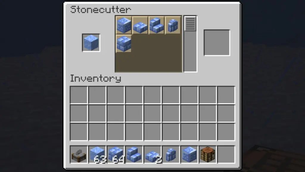 How to Craft Packed Ice Bricks in Minecraft using stonecutter