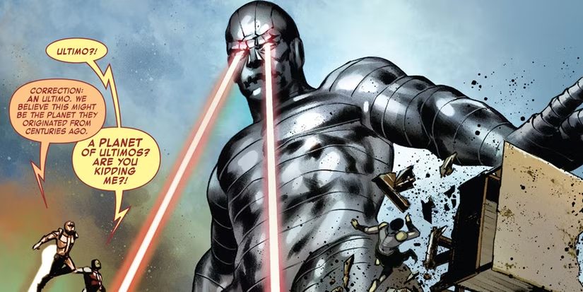 Ultimo shoots lasers from his eyes in Marvel Comics