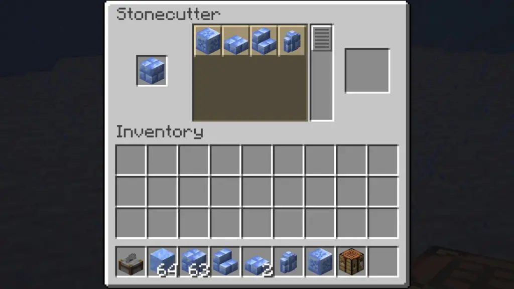 How to Make Packed Ice Brick Block Variants in Minecraft using stonecutter