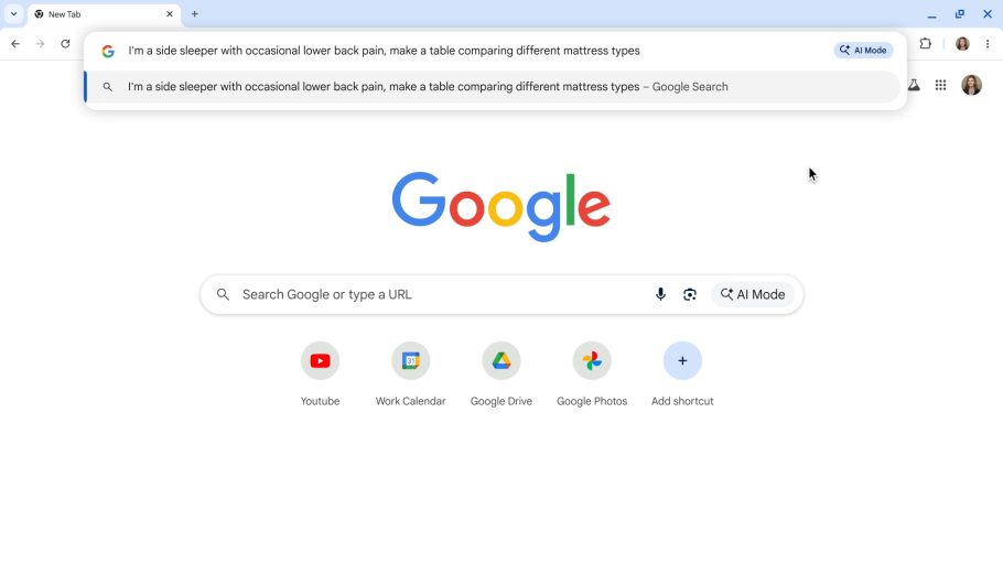 Modo IA integrado ao navegador Chrome