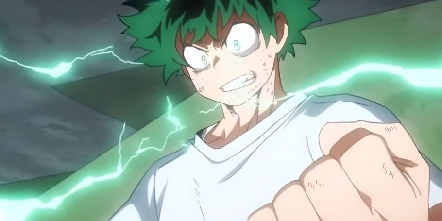 Izuku Midoriya usando o One For All