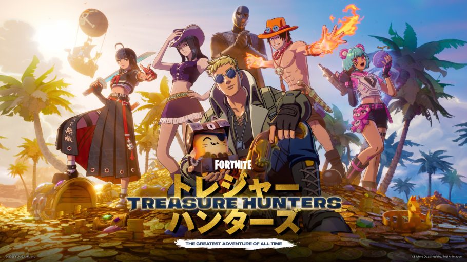 Personagens de One Piece na minitemporada Treasure Hunters de Fortnite