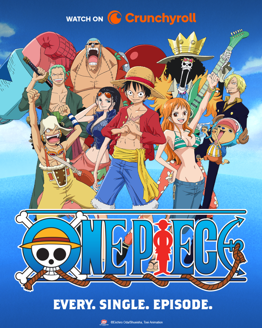 Pôster da Crunchyroll Índia anunciando todos os episódios de One Piece