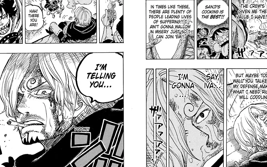 Sanji em uma cena do Capítulo 1196 de One Piece
