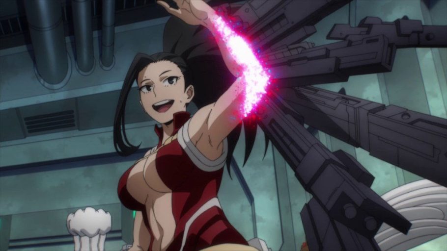Momo Yaoyorozu usando o dom Creation em My Hero Academia