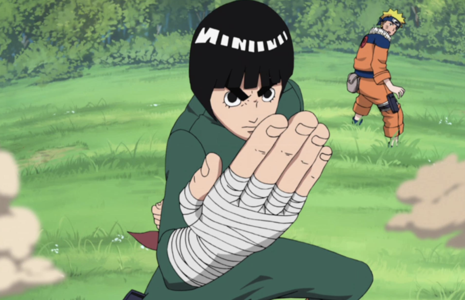 Rock Lee, especialista em taijutsu, em Naruto