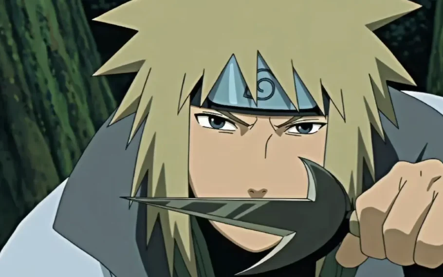 Minato Namikaze segurando uma kunai