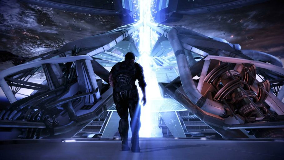 Shepard diante de uma decisão em Mass Effect 3