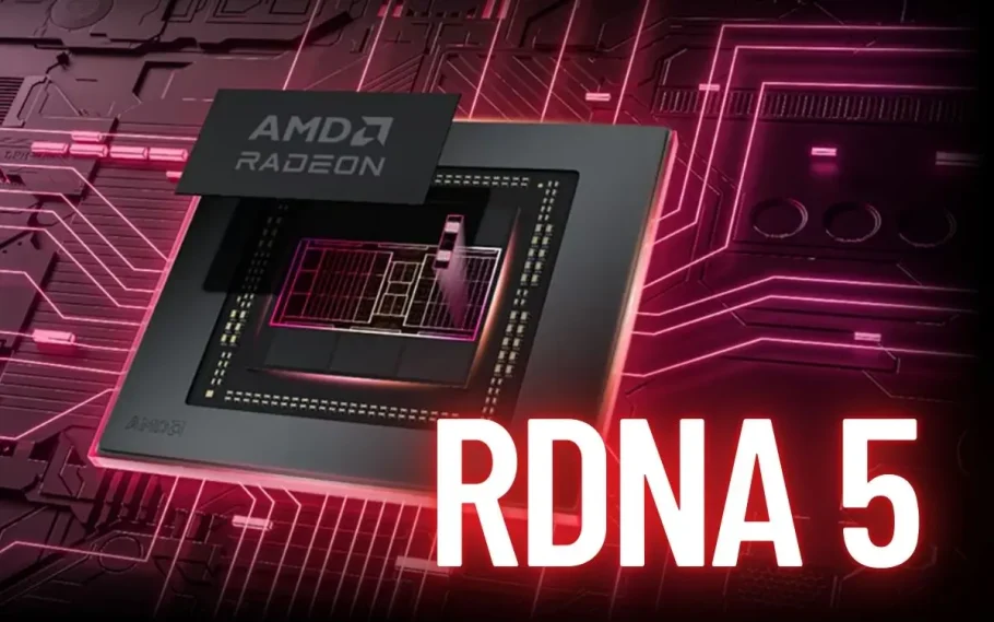 Imagem conceitual de uma GPU Radeon com referência à RDNA 5