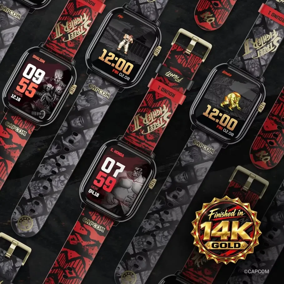 Pulseiras e mostradores do relógio de Street Fighter 2