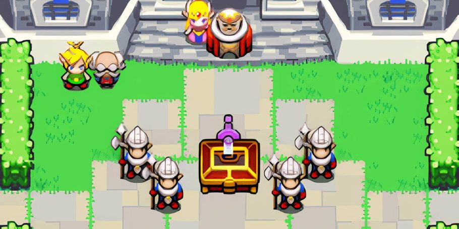 Personagens de The Minish Cap em uma cena do remake 3D